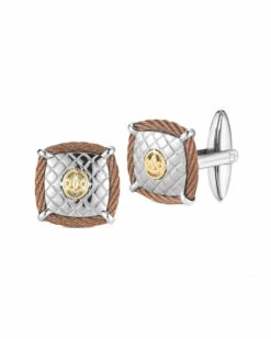 ALOR Gentlemens 18K & Stainless Steel Cufflinks Cufflinks & Tie Bars