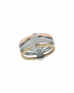 ALOR Classique 18K Rose Gold 0.38 Ct. Tw. Diamond Cable Ring Women Rings