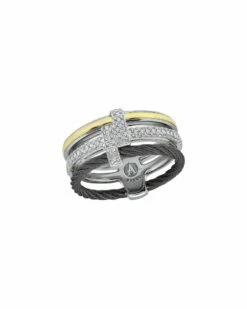 ALOR Noir 18K 0.38 Ct. Tw. Diamond Cable Ring Women Rings