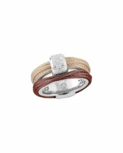 ALOR Classique 18K 0.16 Ct. Tw. Diamond Cable Ring Women Rings