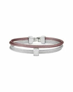 ALOR Classique 18K 0.15 Ct. Tw. Diamond Cable Bracelet Women Bracelets