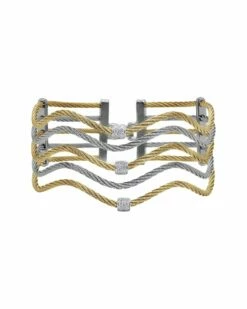 ALOR Classique 18K 0.20 Ct. Tw. Diamond Cable Bracelet Women Bracelets