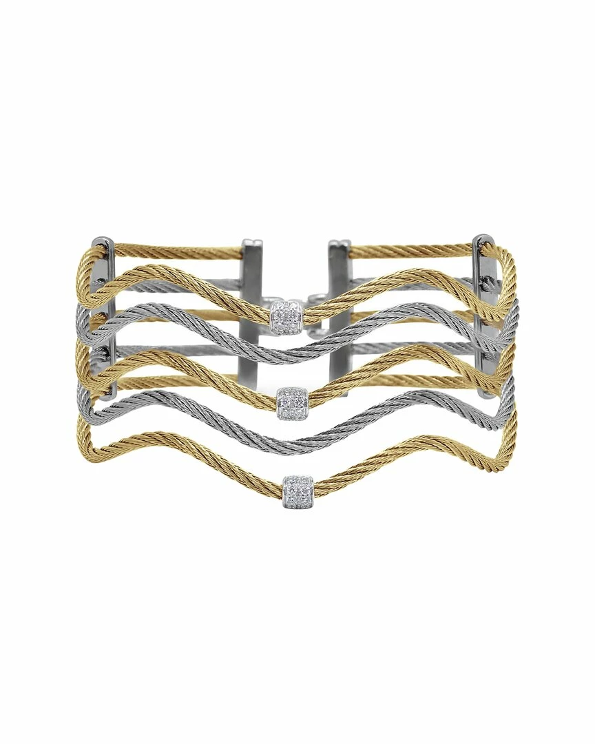 ALOR Classique 18K 0.20 Ct. Tw. Diamond Cable Bracelet Women Bracelets