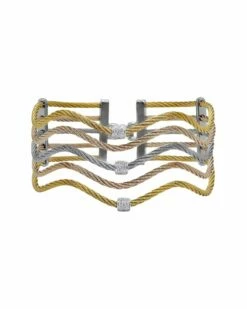 ALOR Classique 18K 0.20 Ct. Tw. Diamond Cable Bracelet Women Bracelets