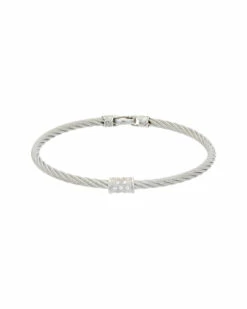 ALOR 18K & Steel Diamond Cable Bracelet Women Bracelets Black