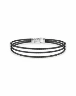 ALOR Noir Stainless Steel Cable Bracelet Women Bracelets