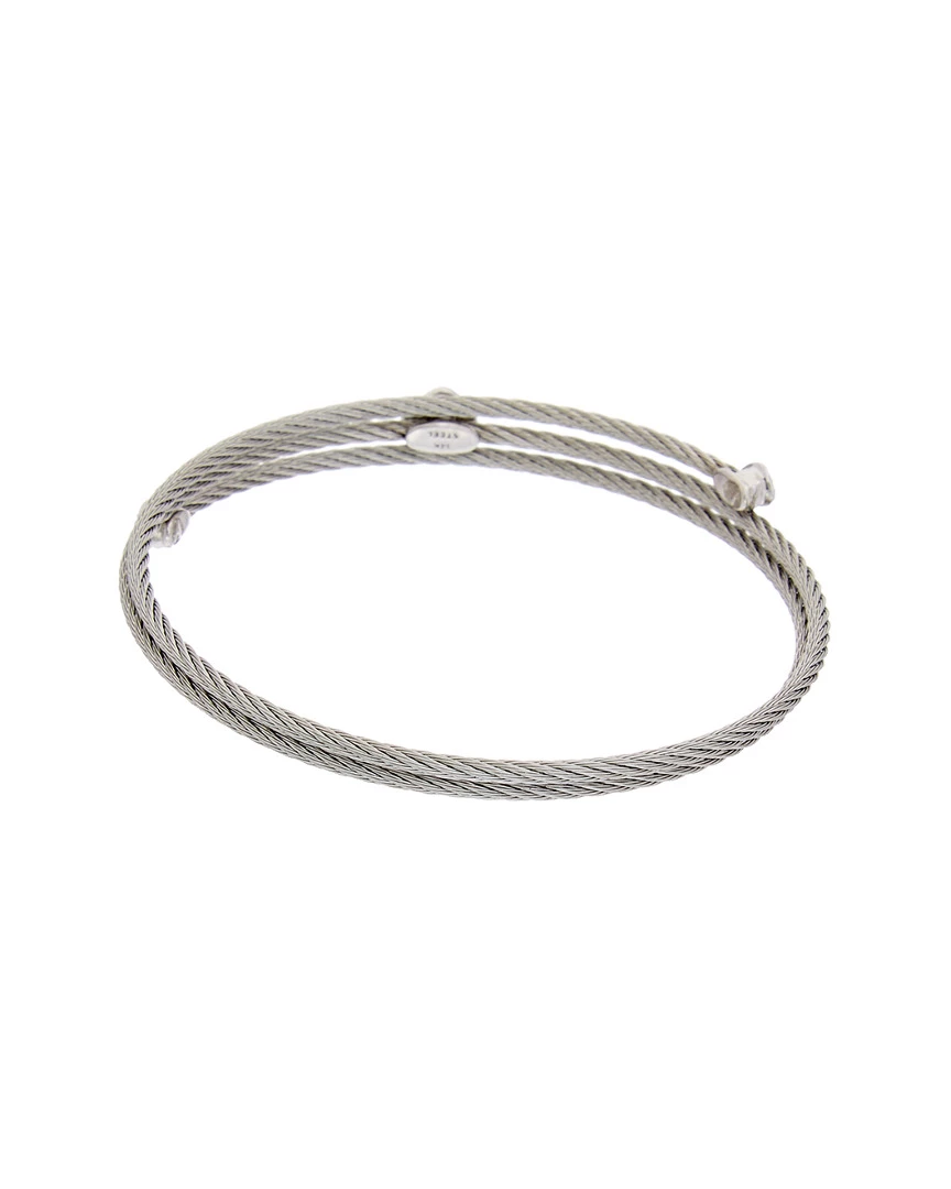 ALOR 14K & Stainless Steel 3 Row Diamond Cable Bracelet Women Bracelets - Image 2