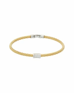 ALOR 18K & Stainless Steel Diamond Cable Bracelet Women Bracelets