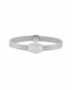 ALOR Classique 18K Plated Stainless Steel Diamond Cable Bracelet Women Bracelets