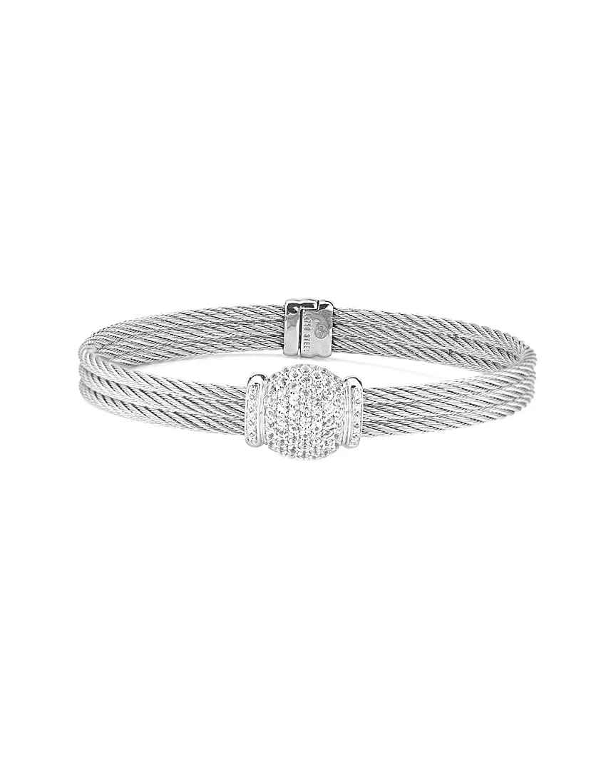 ALOR Classique 18K Plated Stainless Steel Diamond Cable Bracelet Women Bracelets