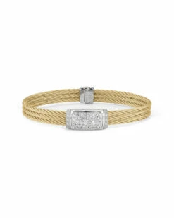ALOR Classique 18K Diamond & White Sapphire Cable Bracelet Women Bracelets