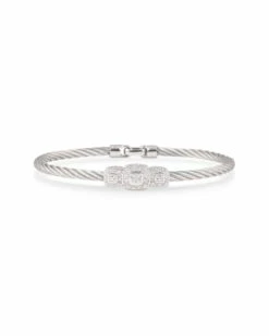 ALOR 18K 0.17 Ct. Tw. Diamond Cable Bracelet Women Bracelets