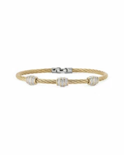 ALOR Classique 18K 0.19 Ct. Tw. Diamond Cable Bracelet Women Bracelets