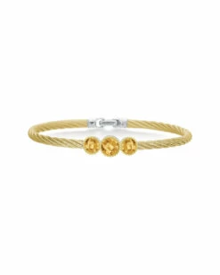 ALOR 18K Classique Yellow & Citrine Cable Bangle Women Bracelets