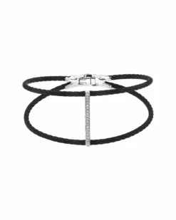 ALOR Noir 18K & Stainless Steel 0.17 Ct. Tw. Diamond Bangle Women Bracelets