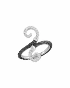 ALOR Noir 18K & Stainless Steel 0.20 Ct. Tw. Diamond Ring Women Rings