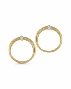 ALOR Classique 18K & Stainless Steel Diamond Cable Earrings Women