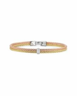ALOR Classique 18K & Stainless Steel Diamond Cable Bangle Bracelet Women Bracelets