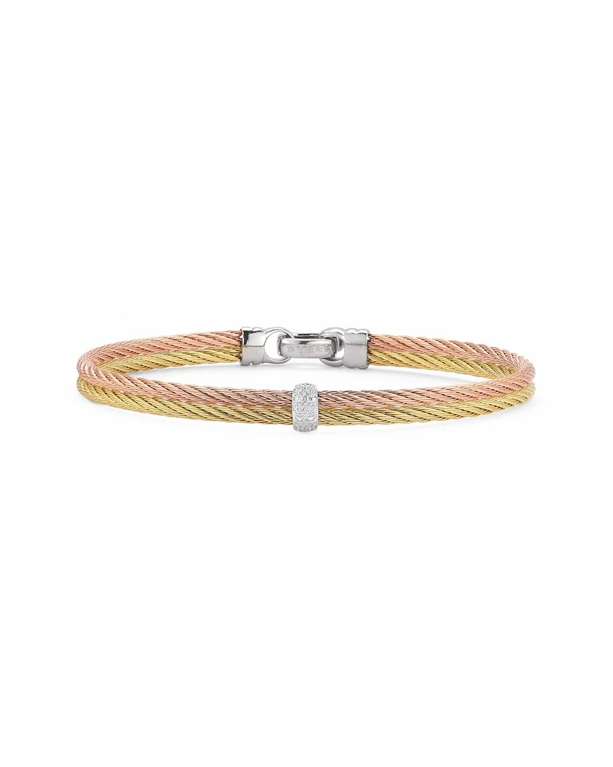 ALOR Classique 18K & Stainless Steel Diamond Cable Bangle Bracelet Women Bracelets