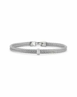 ALOR Classique 18K & Stainless Steel Diamond Cable Bangle Bracelet Women Bracelets