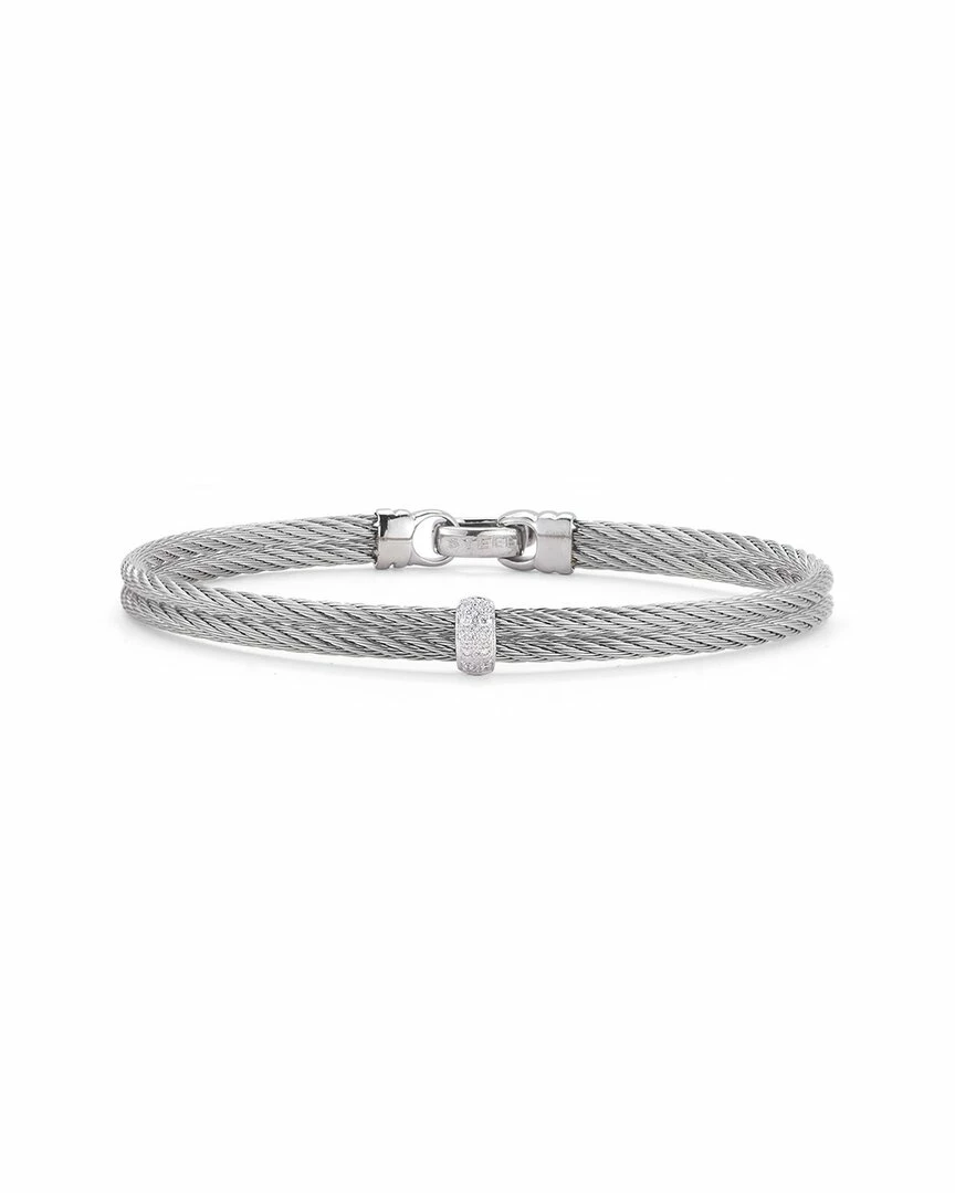 ALOR Classique 18K & Stainless Steel Diamond Cable Bangle Bracelet Women Bracelets
