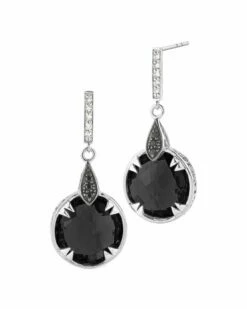 DeLatori By ALOR Silver Black Onyx Drop Earrings Women