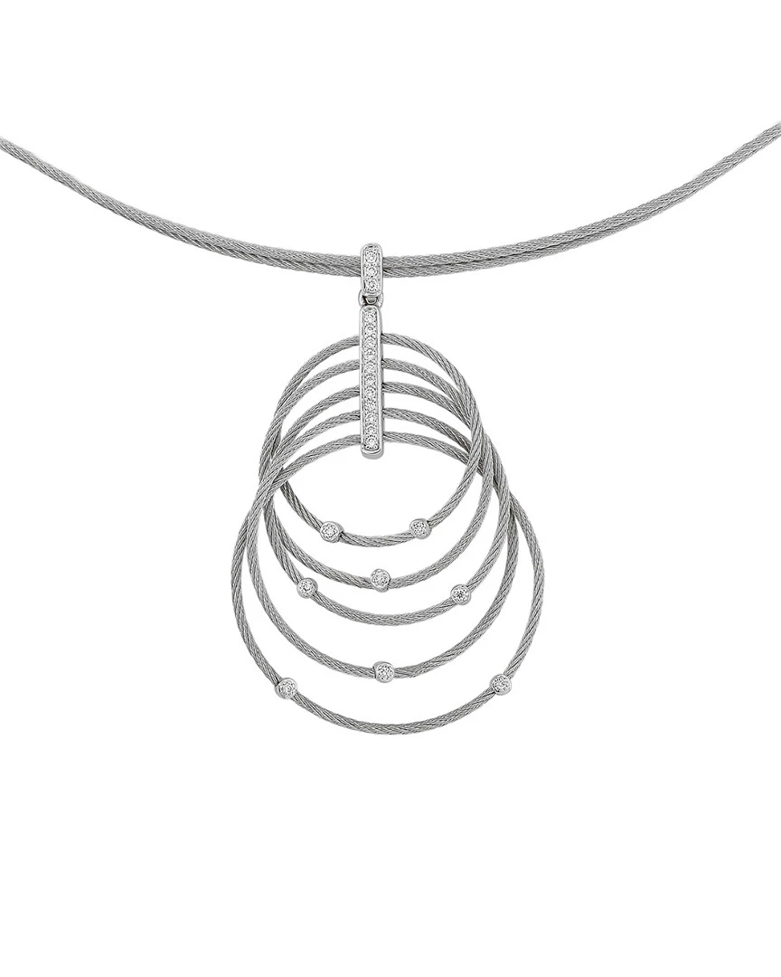 ALOR 18K 0.50 Ct. Tw. Diamond Cable Necklace Women Necklaces