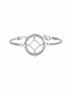 ALOR 18K 0.28 Ct. Tw. Diamond Cable Bangle Bracelet Women Bracelets