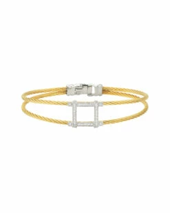 ALOR 18K 0.24 Ct. Tw. Diamond Cable Bangle Bracelet Women Bracelets