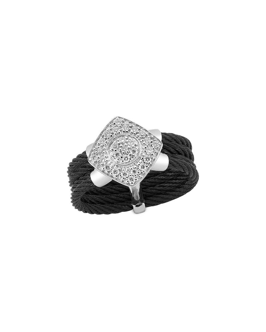 ALOR 18K 0.25 Ct. Tw. Diamond Cable Ring Women Rings