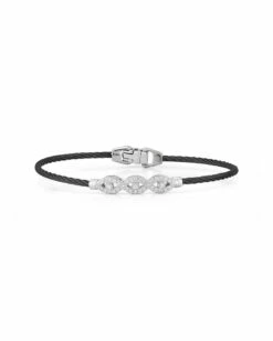 ALOR 18K 0.32 Ct. Tw. Diamond Cable Bangle Bracelet Women Bracelets