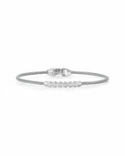 ALOR 18K 0.14 Ct. Tw. Diamond Cable Bangle Bracelet Women Bracelets
