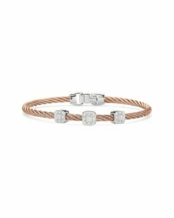 ALOR Classique 18K 0.14 Ct. Tw. Diamond Bangle Bracelet Women Bracelets