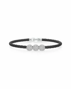 ALOR Noir 18K 0.14 Ct. Tw. Diamond Bangle Bracelet Women Bracelets