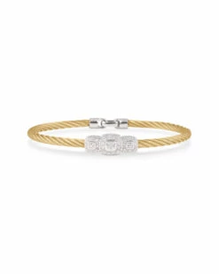 ALOR 18K 0.17 Ct. Tw. Diamond Cable Bracelet Women Bracelets Silver